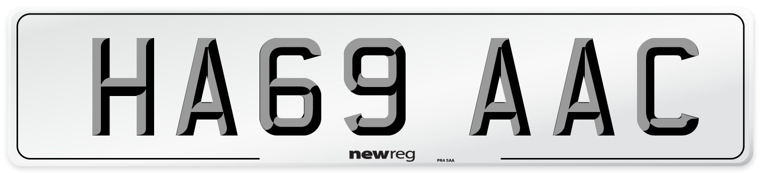 HA69 AAC Number Plate from New Reg